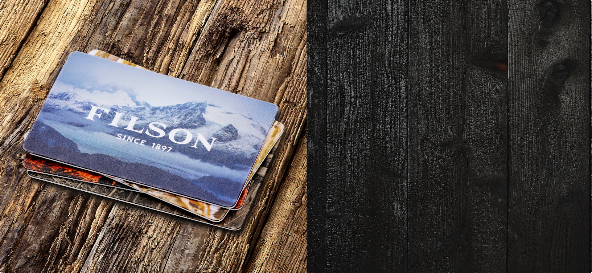 Woman wearing Filson gear with mountains in the backdrop